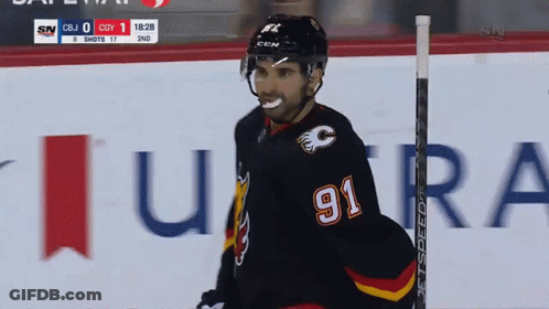 Hockey Player Wearing Number 91 Jersey GIF