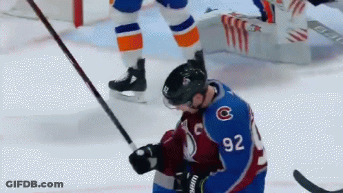 Hockey Player Wearing Number 92 Jersey GIF