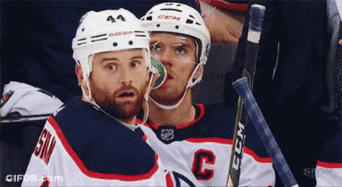 Hockey Player Wearing Number C Jersey GIF