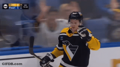 Hockey Player Wearing Pittsburgh Penguins Jersey GIF