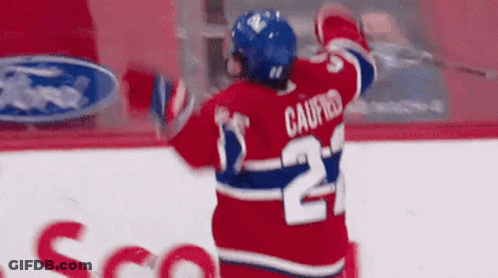 Hockey Player Wearing Red White Blue Jersey GIF