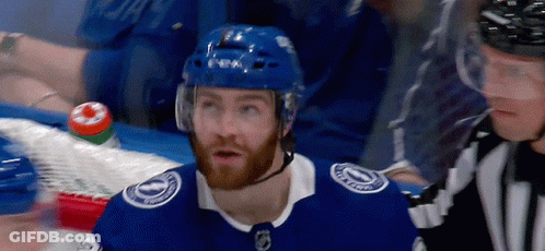 Hockey Player Wearing Reebok Helmet GIF