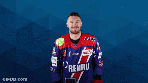 Hockey Player Wearing Rehau Jersey GIF