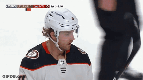 Hockey Player Wearing UCI Health Helmet GIF