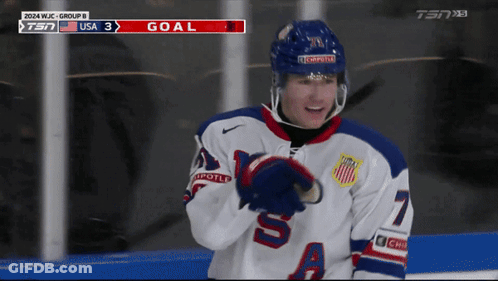 Hockey Player Wearing USA Jersey GIF