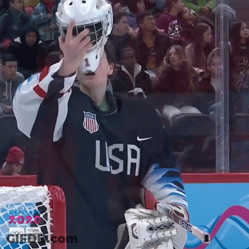 Hockey Player Wearing USA Jersey GIF