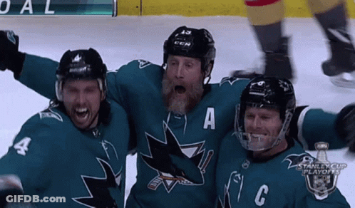 Hockey Player With A On Jersey And Two Others GIF