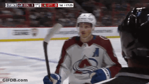 Hockey Player With A Talking To Referee GIF
