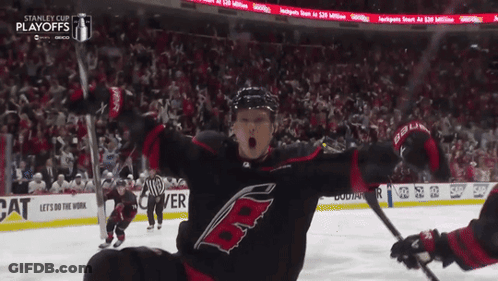 Hockey Player With B On Jersey Celebrating GIF
