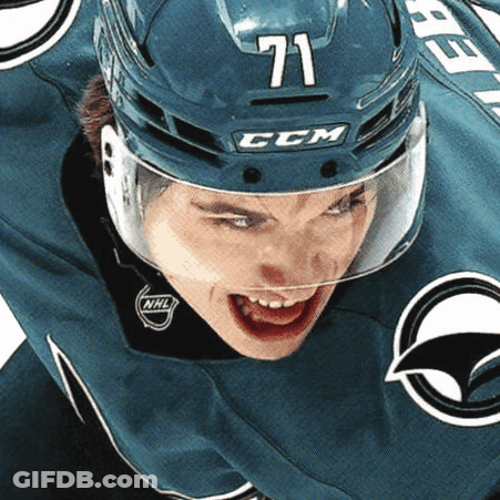 Hockey Player With CCM Helmet GIF
