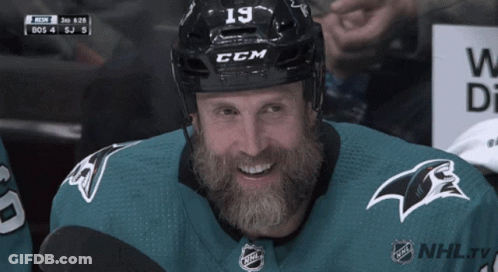Hockey Player With Helmet Number 13 GIF