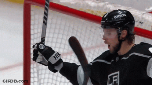 Hockey Player With Helmet Saying Kings GIF