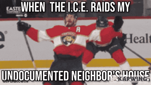 Hockey Player With Letter A Celebrates Goal GIF
