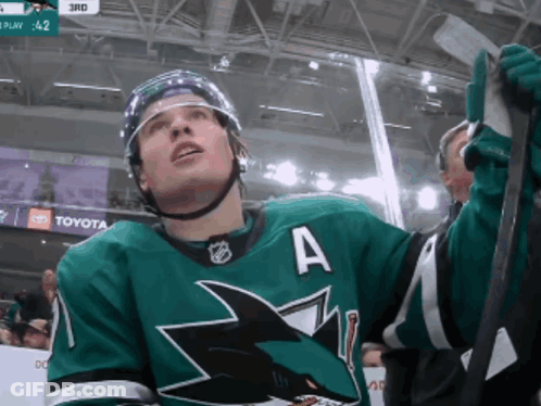 Hockey Player With Letter A On Shirt GIF