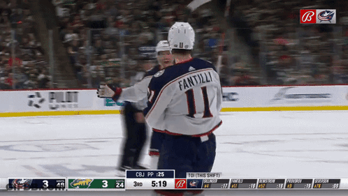 Hockey Player With Number 11 Jersey GIF