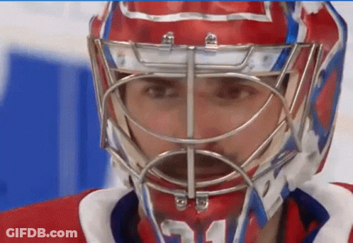 Hockey Player With Number 21 Helmet GIF