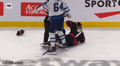 Hockey Player With Number 64 Jersey GIF