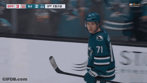 Hockey Player With Number 71 On Shirt GIF