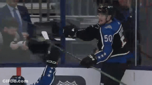 Hockey Player With Number 75 Jersey GIF