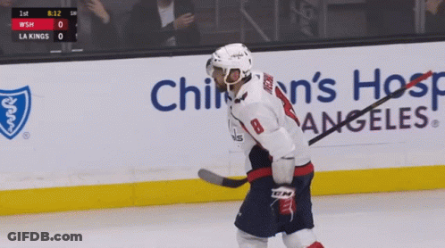 Hockey Player With Number 8 GIF