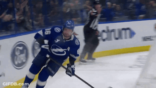 Hockey Player With Number 8 Jersey GIF