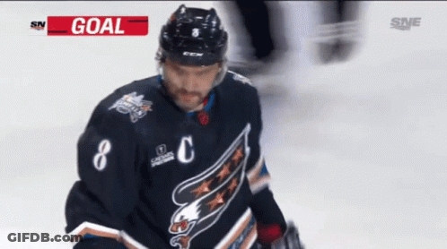 Hockey Player With Number 8 Jersey GIF