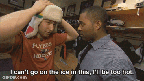 Hockey Player With Play As Team Sign GIF