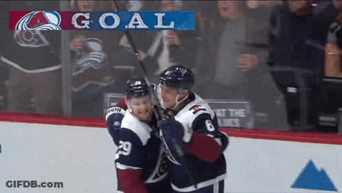 Hockey Players Celebrate Goal GIF
