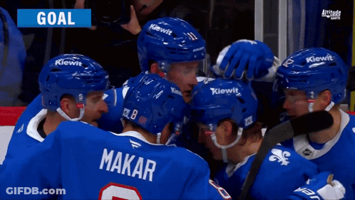 Hockey Players Celebrating Goal GIF
