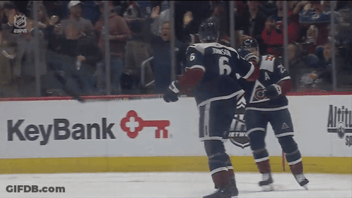 Hockey Players Celebrating Goal GIF