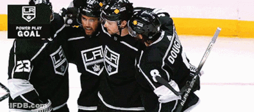 Hockey Players Celebrating Power Play Goal GIF