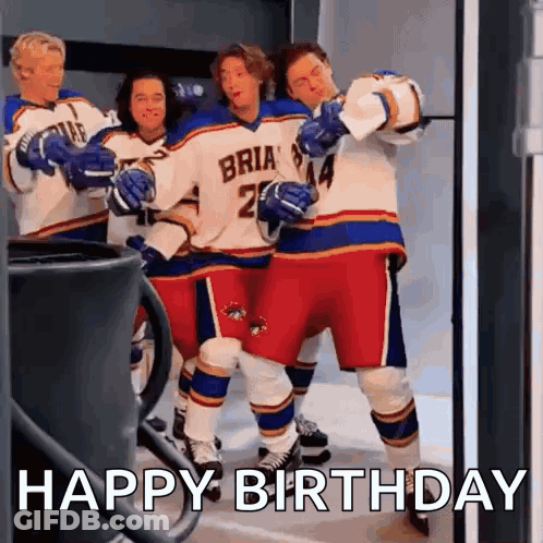Hockey Players Happy Birthday GIF