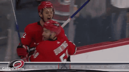 Hockey Players Hugging Number 7 GIF