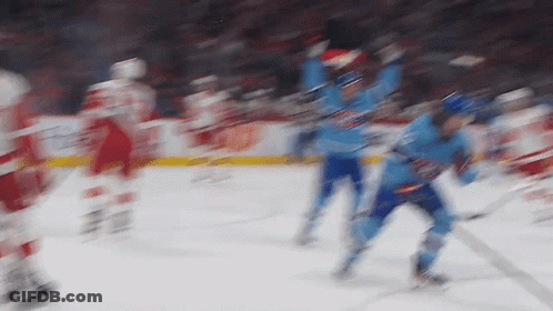Hockey Players In Blue Jerseys GIF