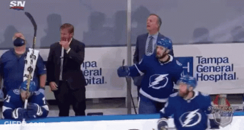 Hockey Players In Front Of Tampa General GIF