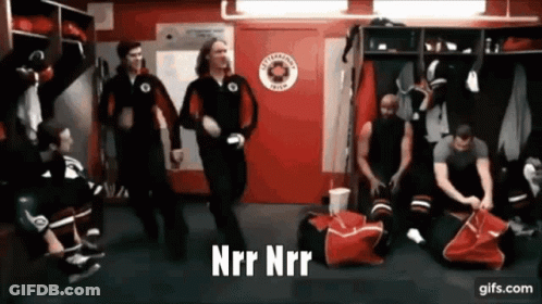 Hockey Players In Locker Room With NRR NRR GIF