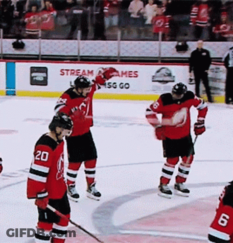 Hockey Players On Ice With Stream Games Banner GIF