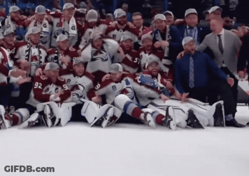Hockey Players Posing With Number 92 GIF