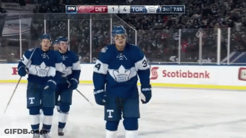 Hockey Players Standing On Ice GIF