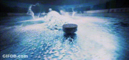 Hockey Puck Thrown Into Swimming Pool GIF