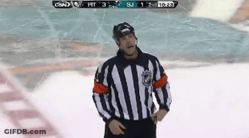 Hockey Referee Standing On Ice GIF