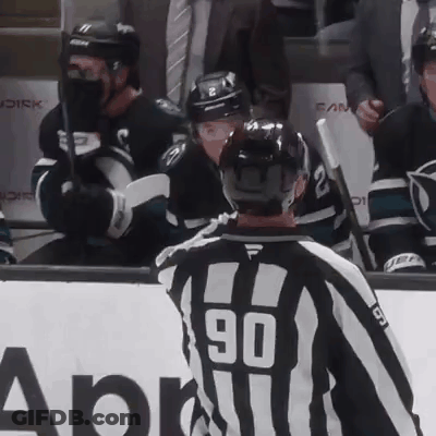 Hockey Referee With Number 90 On Jersey GIF