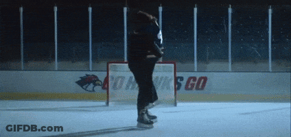 Hockey Rink With Coyotes Text GIF
