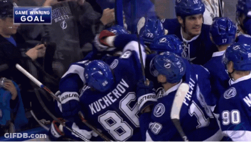 Hockey Team Celebrates Game-Winning Goal With Kucherov GIF