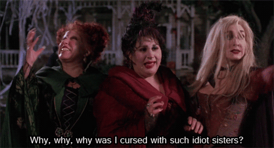 Hocus Pocus Cursed Idiot Sisters GIF