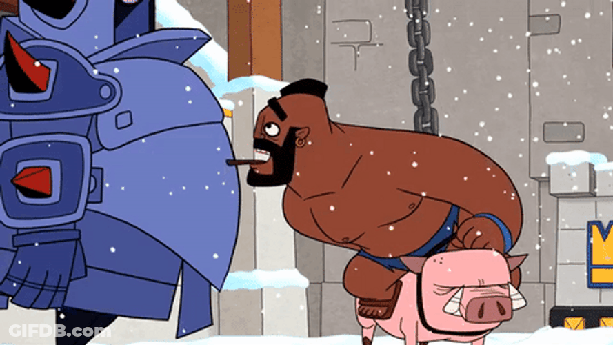 Hog Rider Under A Snowfall GIF