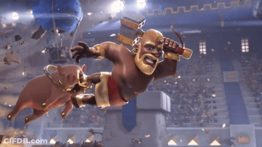 Hog Rider Winking Before Smash GIF