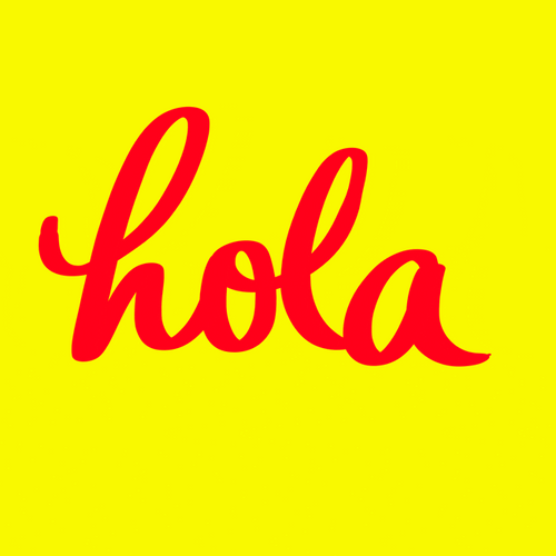 Hola Cursive Text GIF
