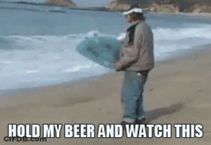 Hold My Beer Funny Water Skiing Stunt Fail GIF