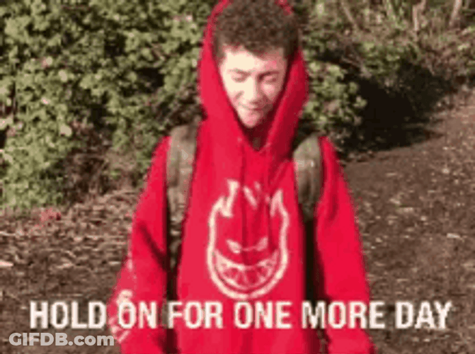 Hold On One More Day Boy Hoodie Singing GIF